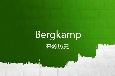 英文名Bergkamp的来源历史