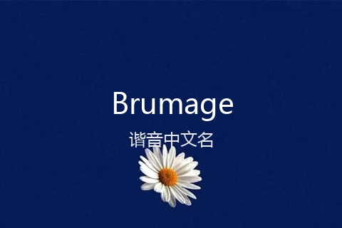 英文名Brumage的谐音中文名