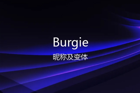 英文名Burgie的昵称及变体