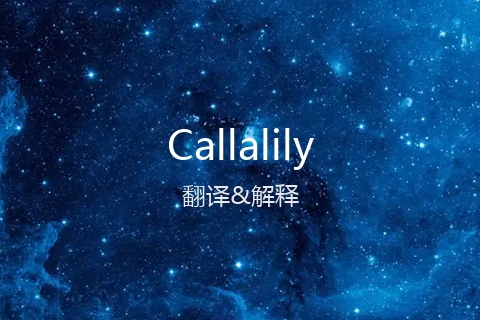 英文名Callalily的中文翻译&发音