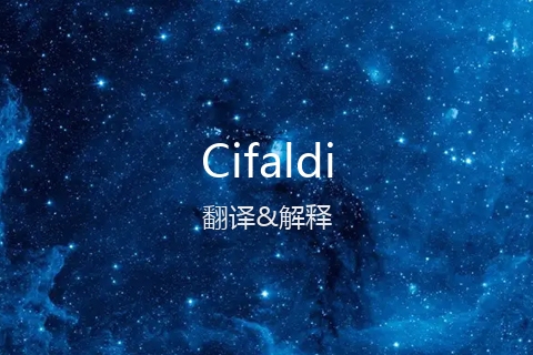 英文名Cifaldi的中文翻译&发音