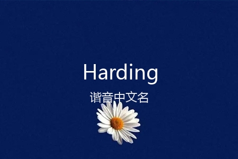 英文名Harding的谐音中文名
