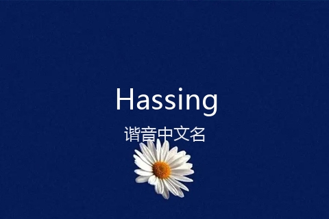 英文名Hassing的谐音中文名