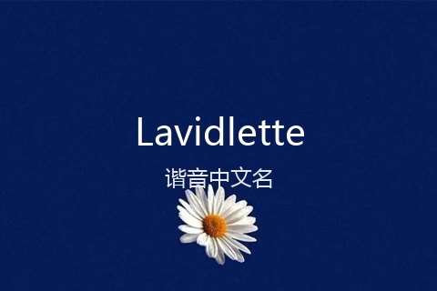 英文名Lavidlette的谐音中文名