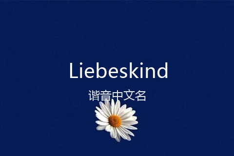 英文名Liebeskind的谐音中文名