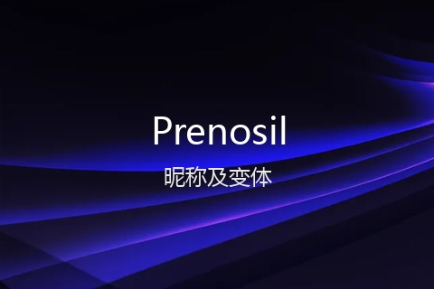 英文名Prenosil的昵称及变体