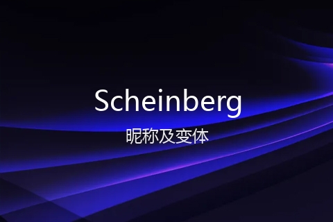 英文名Scheinberg的昵称及变体
