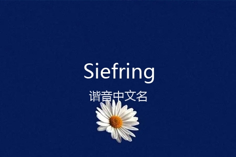 英文名Siefring的谐音中文名