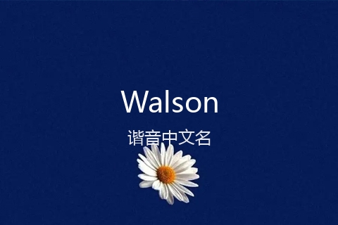 英文名Walson的谐音中文名