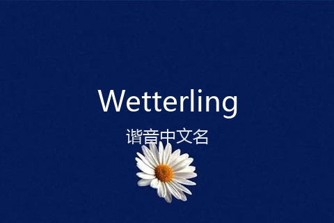 英文名Wetterling的谐音中文名