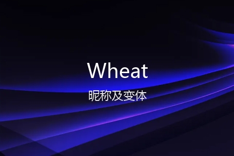 英文名Wheat的昵称及变体
