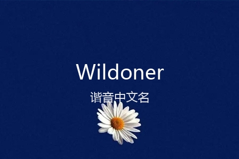 英文名Wildoner的谐音中文名