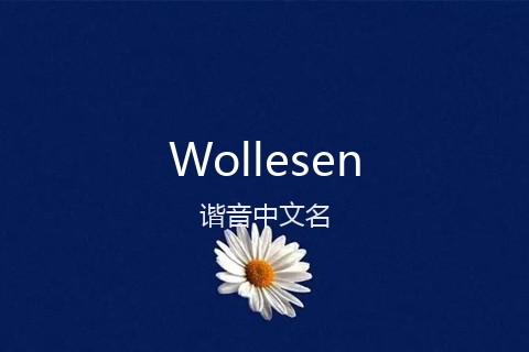 英文名Wollesen的谐音中文名